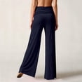 thumbnail image 6 of Inglocry Fold Over Pants Women Y2K Low Rise Bell Bottoms Yoga Pants Summer Beach Wide Leg Foldover Pants Lounge Flare Leggings Navy XL, 6 of 10