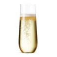 thumbnail image 6 of 48 Pack Stemless Plastic Champagne Flutes Disposable 9 Oz Clear Plastic Toasting Glasses Shatterproof Recyclable and BPA-Free, 6 of 7