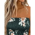 thumbnail image 3 of DYMADE Women Flower Print Sexy Strapless Pleated Slim Fit Tube Top Vest, 3 of 4