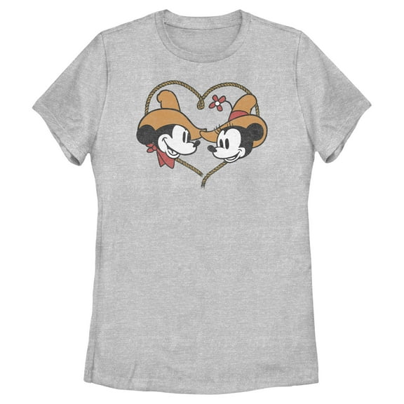 Women's Mickey & Friends Rodeo Couple Graphic Tee Athletic Heather Large
