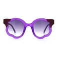 thumbnail image 3 of Unique Cloud Shape Thick Plastic Horn Rim Retro Sunglasses All Purple, 3 of 8