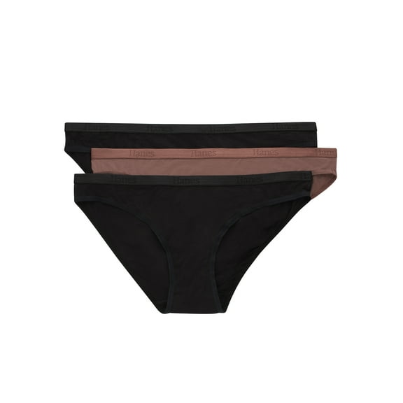 Hanes Originals Women's SuperSoft Low-Rise Bikini Underwear, 3-Pack, Sizes S-XXL