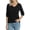 Black, variant on Women's 100% Cotton V-Neck Cable Knit Sweater, Lightweight Long Sleeve Pullover Sweater for Women, Navy L