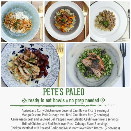 Pete's Paleo No Prep Organic Bowls, Bundle of 10 (2 Servings of Each Bowl)