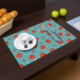 thumbnail image 2 of Placemat, Pioneer Flower Floral Print Pattern Place Mats Table Mat Set Of 2, PVC Washable Placemats for Party Kitchen Dining Decoration, 18x12 Inch, Fade Resistant, 2 of 6