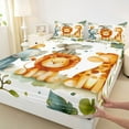 thumbnail image 3 of Castle Fairy Cartoon Lion Elephant Giraffe Twin Sheet Sets,Botanical Leaves Bedding, 3 of 7