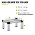 thumbnail image 2 of VEVOR Aluminum Dunnage Rack, 36'' x 20'' Commercial Floor Food Shelf, 8'' off the Floor, 1400lbs Capacity Aluminum Storage Rack, Commercial Food Service Storage in Restaurant, Kitchens, Shops, 2 of 9