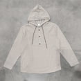 thumbnail image 2 of Yaoyar Hooded Half Button Beach Casual Pullover for Men, Long Sleeve Top with Drawstring Hood and Chest Pocket, Crafted for Unwinded Relaxation and Vacation Style, 2 of 8