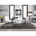 thumbnail image 3 of LumiSource Black Steel, White PU High Back Fuji Dining Chair - Set of 2, 3 of 11