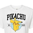 thumbnail image 3 of Pokémon - Pikachu Collegiate - Juniors Cropped Cotton Blend T-Shirt, 3 of 5