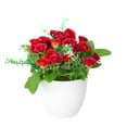 thumbnail image 2 of PENGXIANG Pot de Fleurs Simulé Roses Colorées Plancher Décoration Plastique Vitrine Maison Cour Simulation Bonsaï pour Table à Manger, 2 of 9