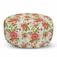 thumbnail image 1 of Floral Pouf Cover with Zipper, Illustration of Continuous Romantic Pattern with Spring Flowers, Soft Decorative Fabric Unstuffed Case, 30" W X 17.3" L, Multicolor, by Ambesonne, 1 of 5