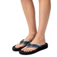 thumbnail image 3 of pwidon Women's Rhinestone Thong Flip Flops Sparkly Bling Open Toe Flat Casual Summer Beach Walking Sandals Black 5.5, 3 of 5