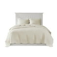 thumbnail image 6 of Witaxima Full/Queen Reversible Quilt Set with Sham, Cream Scalloped Edge Microfiber Bedspread, 3 Piece Country Style, 6 of 13