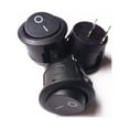 thumbnail image 5 of 2x Small Black Round Rocker On Off Switch I/O Mini 12V DC SPST Circular 7/8", 5 of 12