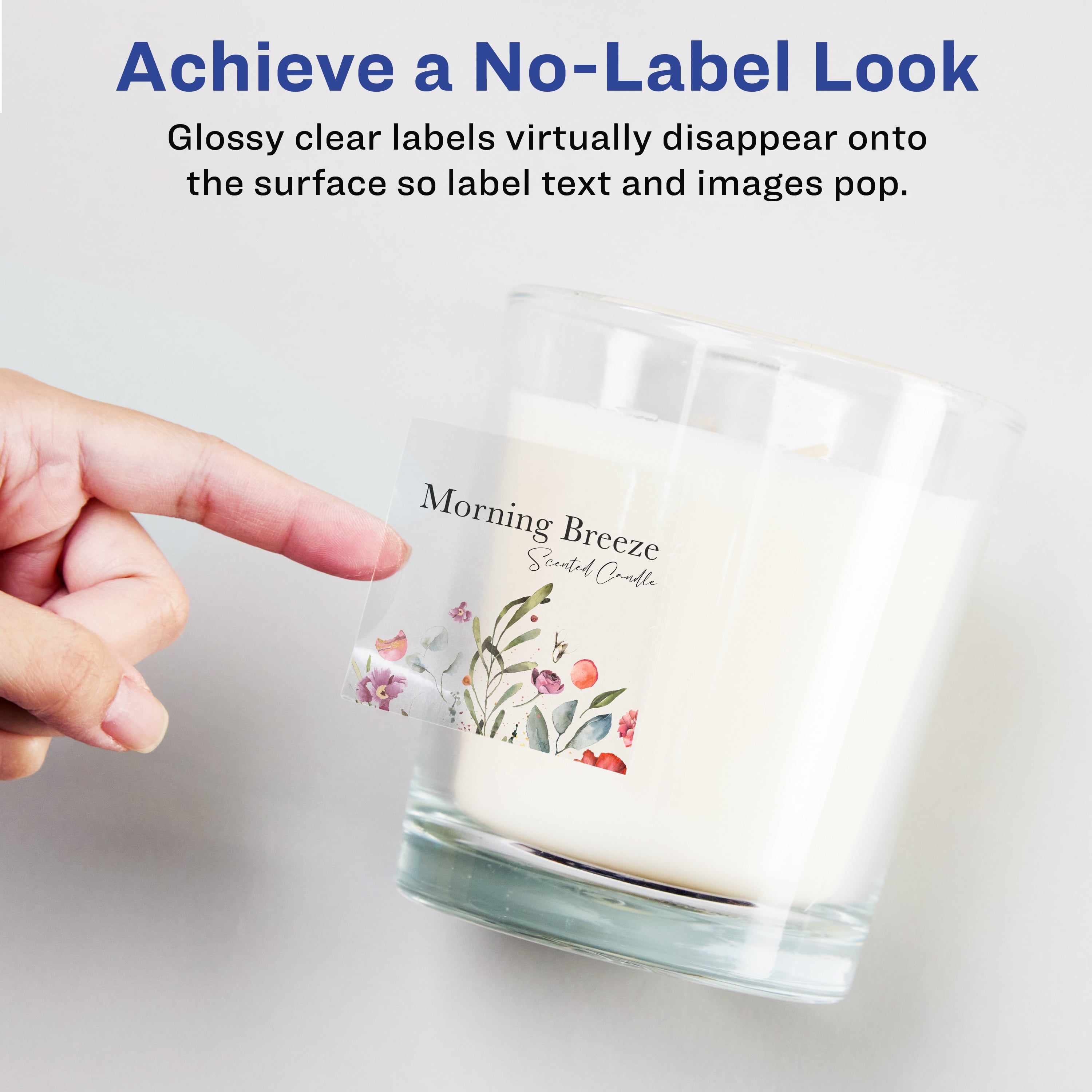 Avery Glossy Clear Square Labels, 3/4" x 3/4", 4,000 Labels