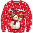 thumbnail image 3 of Jamsmile Toddler Boys Hoodies Christmas Snowman Print Pullover Long Sleeve Crewneck Fall Winter Warm Little Boys Sweatshirts, 3 of 5