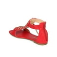 thumbnail image 3 of New Women Liliana Daisy-72 Leatherette Open Toe Side Chain Lace Up Flat Sandal, 3 of 5