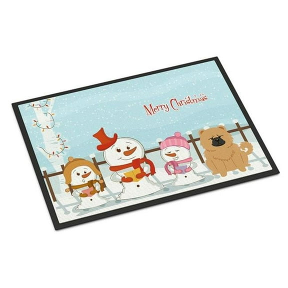 Carolines Treasures Merry Christmas Carolers Chow Chow Cream Door Mat Indoor Rug or Outdoor Welcome Mat 18x27 Doormat