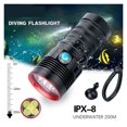 thumbnail image 4 of IPX8 Diving Flashlight 8000 Lumens Professional Waterproof Diving Flashligh 5XML2 LED Portable Dive Torch 200M Underwater ,Portable, 4 of 9