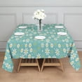 thumbnail image 3 of Turquoise Daisy Flower Yellow Centers Pattern Square Tablecloth,Waterproof Square Table Cover,Wipeable Spillproof Washable Table Cover for Home Kitchen Party Decor 42"X42"(107x107cm), 3 of 6