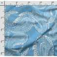 thumbnail image 2 of Soimoi Asian Paisley Print,Cotton Poplin, Sewing Fabric Sold by The Yard 42 Inch Wide,Sewing Craft Quilting/Quilt Making Fabric, Light Blue, 2 of 5