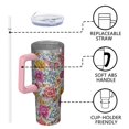 thumbnail image 4 of OBREWU Pioneer Flower Tumbler with Handle and Lid,40oz Pioneer Flower Double Wall Vacuum Insulated Tumbler,Pioneer Flower Cups Gift for Women and Men, 4 of 7