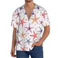 thumbnail image 3 of Honeii 's Starfish 1 for men's short-sleeved button-up collared shirt featuring a pocket, perfect for beach vacations, and travel adventures., 3 of 5