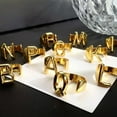 thumbnail image 4 of EOEMY Gold Plated Initial Letter Open Knuckle Rings Alphabet A To Z Women Adjustable-B, 4 of 9