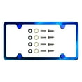 thumbnail image 2 of Slim 4 Holes Style Powder Coated Candy Blue Stainless Steel License Plate Frame with Aluminum Screw Cap, 2 of 8