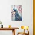 thumbnail image 3 of ZHONGYUTONG Blue Peacock Wall Art Beautiful Animal Canvas Prints Elegant Proud Peacock Picture Living Room Bathroom Bedroom Decor Frame (20" x 30"), 3 of 6
