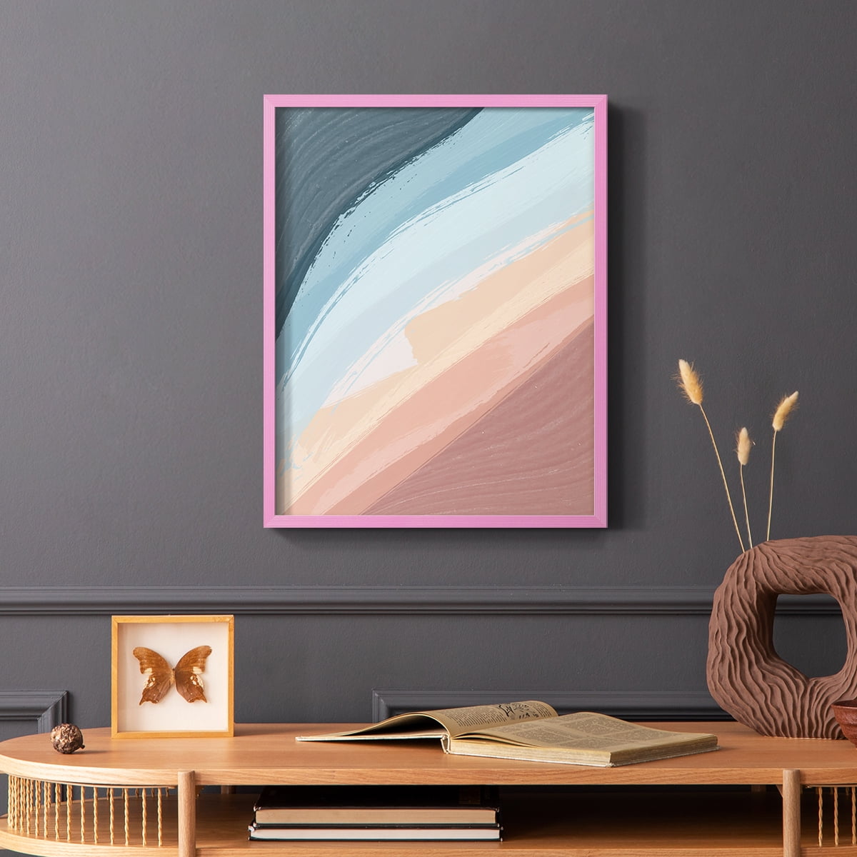 Waters Rolling Framed Print in Pink Solid Wood 8 x 10 Framed Print