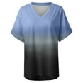 thumbnail image 6 of Aofany Womens Plus Size Tops Womens Plus Size Gradient Color V-Neck Short Sleeve T-shirt Tops Blouse, 6 of 7
