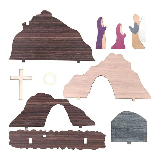SAYOO Hogar Pascua Colgante Decorativo, Color Contraste Dibujos Animados Cielo Dios Monja Montaña Ornamento SAYOO casual