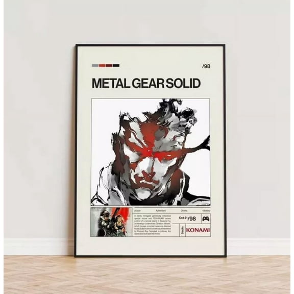 Metal Gear Solid Poster, Video Game Poster, Minimalist Game Print, Gaming Room NO FRAMED POSTER, Home Decor, Vintage Art Print, Haging Poster, Cute Birthday Gift, Wall Art