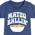thumbnail image 3 of Instant Message - Hanukkah - Matzo Ballin' - Toddler & Youth Girls Short Sleeve Graphic T-Shirt, 3 of 6