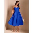 thumbnail image 5 of Royal Blue Spaghetti Strap Fit & Flare Midi Dress For Elegant Party, Night Out, Or Sophisticated Daywear, 5 of 7