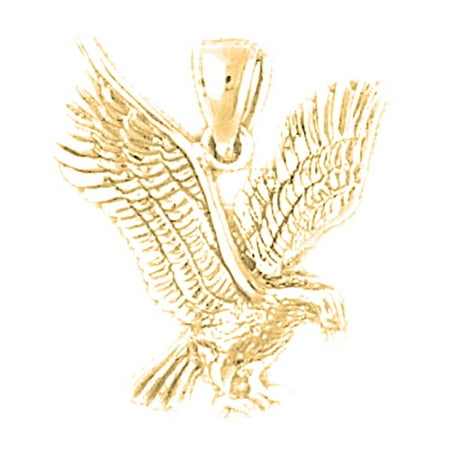 18K Yellow Gold Eagle Pendant - 24 mm