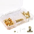 thumbnail image 1 of SOPOTUTU 1Jgo Clips Metálicos Dorados Para Oficina Y Hogar Con Chinchetas Decorativas Y Sujetapapeles Funcionales, 1 of 7