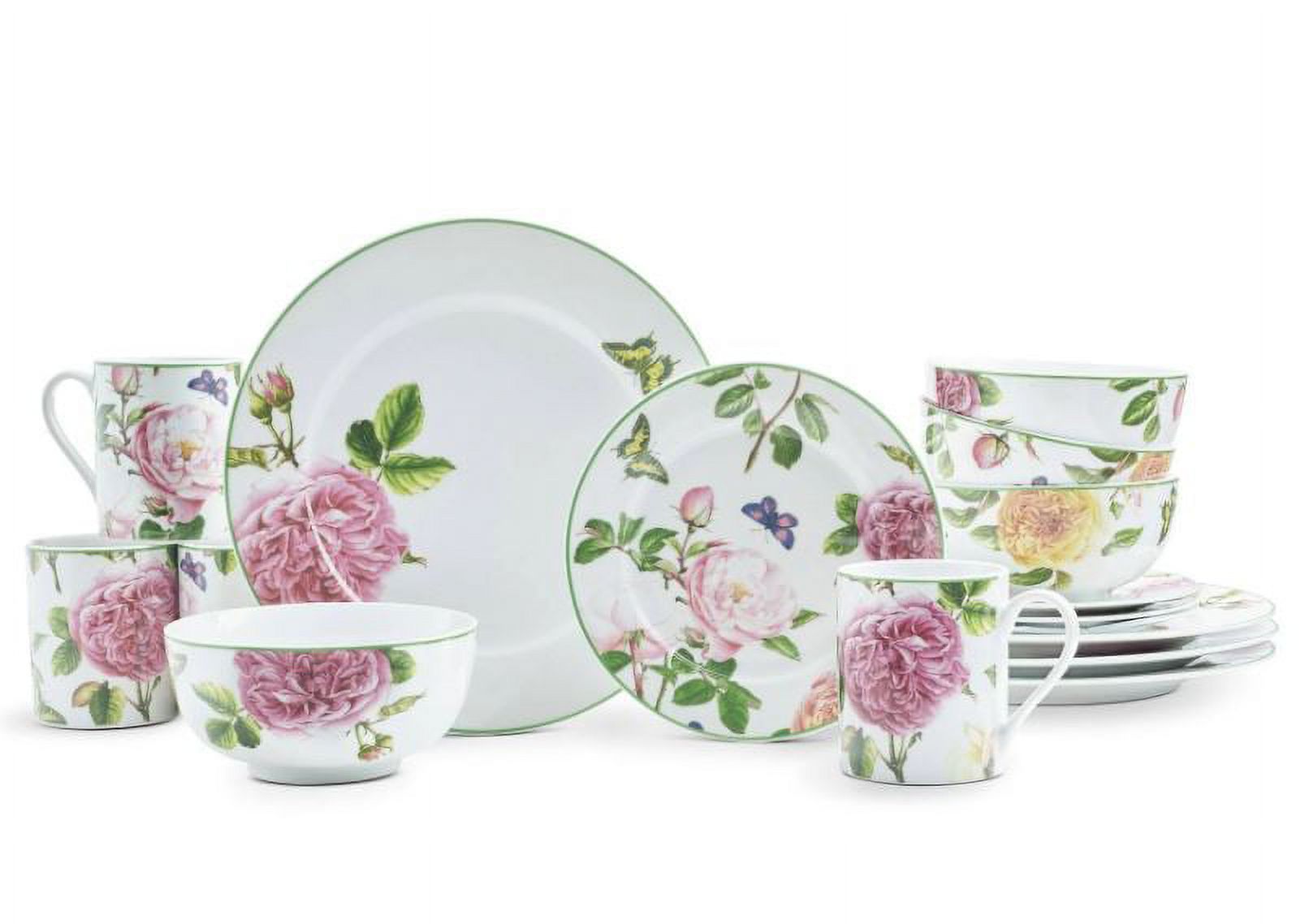 Spode Home Roses 16 Piece Dinnerware Set, Service for 4, Made of Fine Porcelain, Dishwasher Safe - image 3 of 5