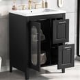 thumbnail image 6 of 24" Freestanding Bathroom Vanity with Sink | Pre-drilled for 8" Faucet, Ideal for Bathroom | Solid Rubber Wood and MDF with Painted Finish | Adjustable Shelf for Different-sized Items, 6 of 7