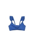 thumbnail image 2 of Wonder Nation Girls Rib Knit Ruffle Strap Bikini Top & Mid-Rise Tie Bottoms with UPF 50, 2-Piece, Sizes 4-18, 2 of 3
