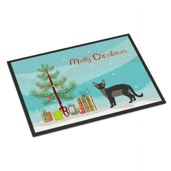 Devon Rex Cat Merry Christmas Door Mat