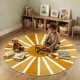 thumbnail image 3 of Lahome Boho Round Rugs,5ft Washable Non-Slip Small Round Area Rug Throw Soft Sofa Kids Nursery Room Rug Rainbow Sun Print Distressed Round Carpet for Bedroom Entryway Living Room Dining Room, 3 of 8