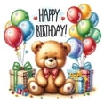 thumbnail image 1 of Dibujos Animados Osito Peluche Cumpleaños Bsvklp Con Diamantes Parciales Resina 30*30cm, 1 of 9