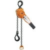 CM Columbus McKinnon Lever Chain Hoist, 1 1/2 Tons Cap., 10 ft Lifting Ht., 1 Fall, 63 lbf