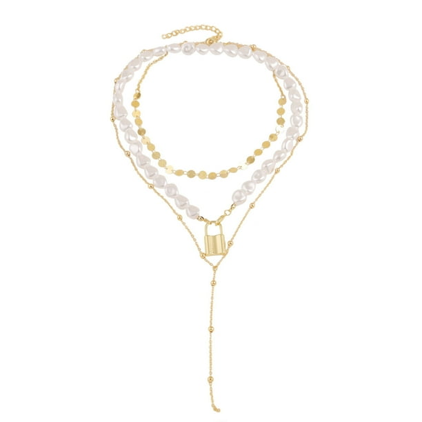 Collar para mujer, joyería para mujer, joyería para mujer, collares de moda para mujer, collares de doble capa, joyería femenina, regalos navideños. Un collar.