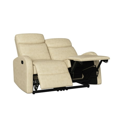 ProLounger Modular Recliner Loveseat in Distressed Faux Leather, Latte Tan