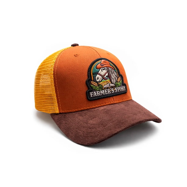 KNITE Gorra Farmer Horse Brown Agro Trucker Hombre Ajustable Estilo Rancho