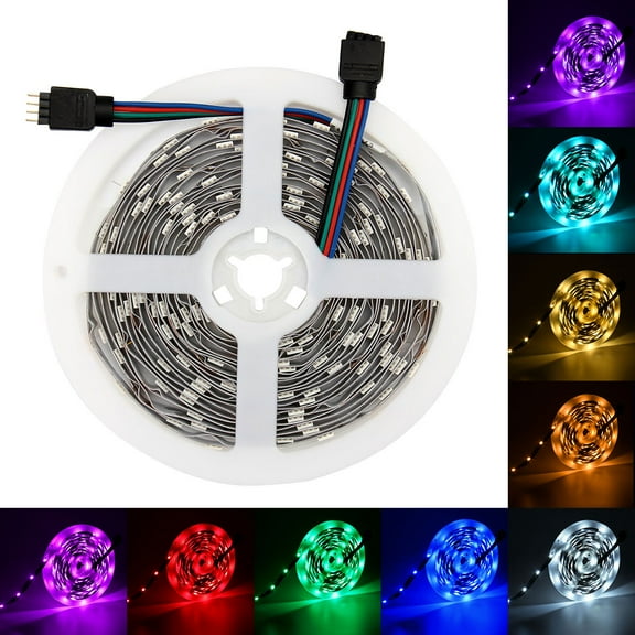 SUPERNIGHT Flexible 16.4ft 5M 150LEDs SMD 5050 LED Strip Light Non-Waterproof – Color: RGB